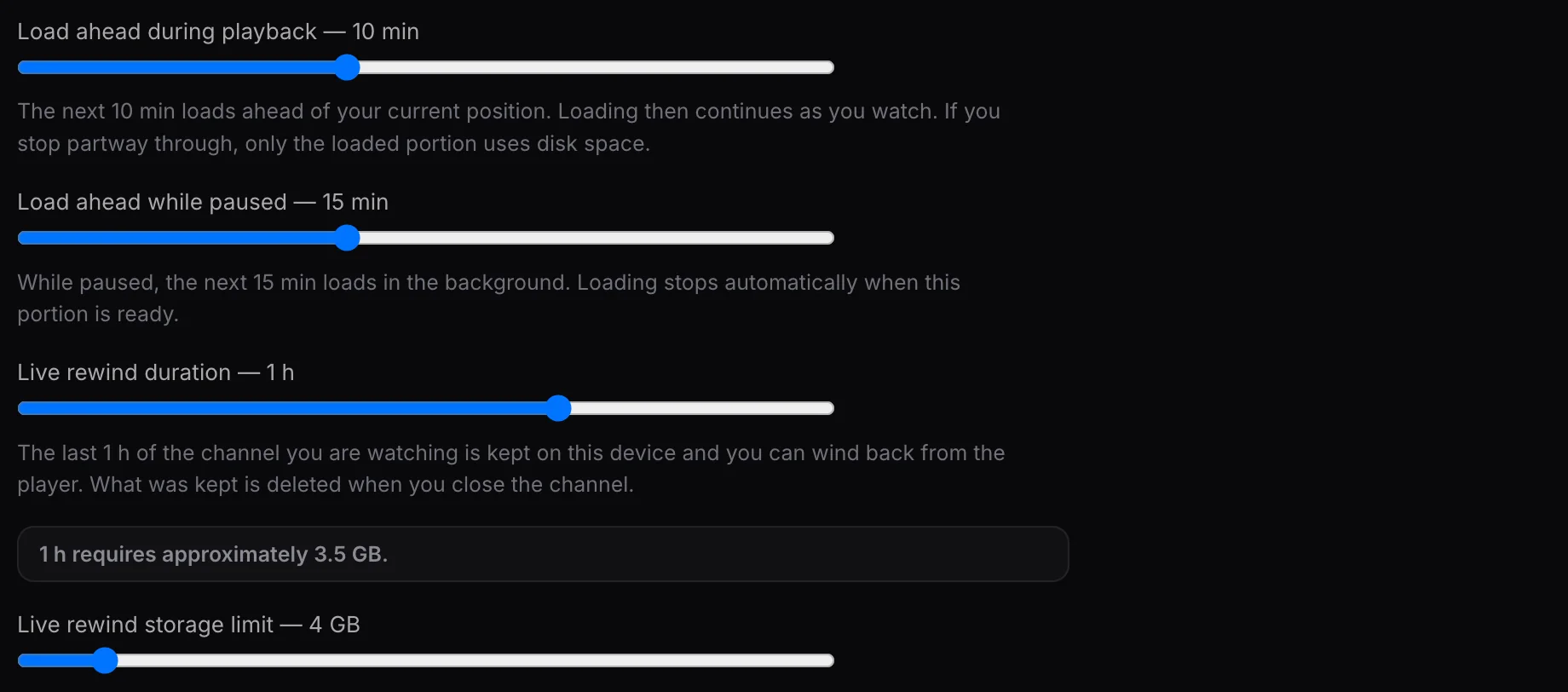 Buffer options