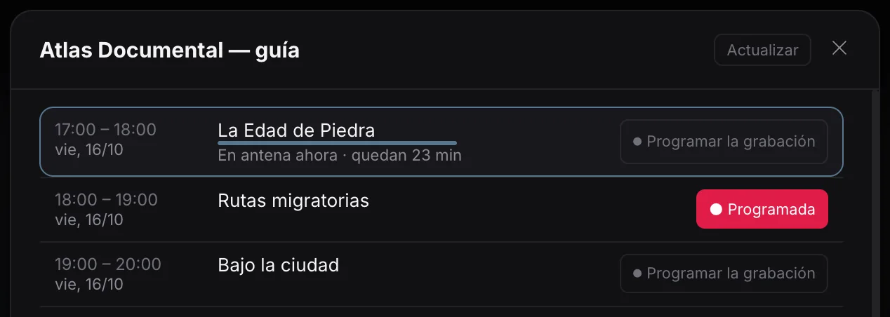 Guía de programas