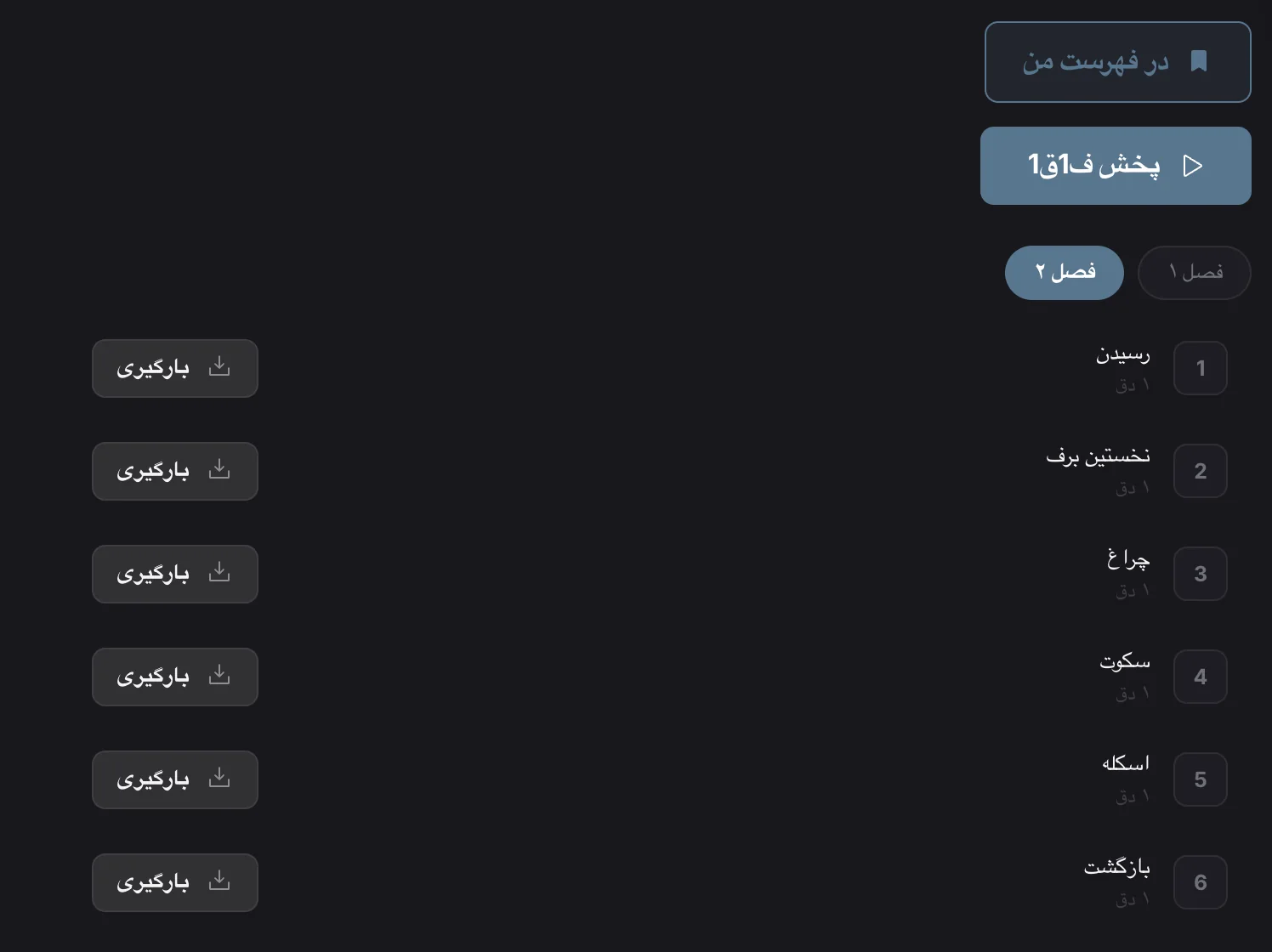 سریالها و فهرست من