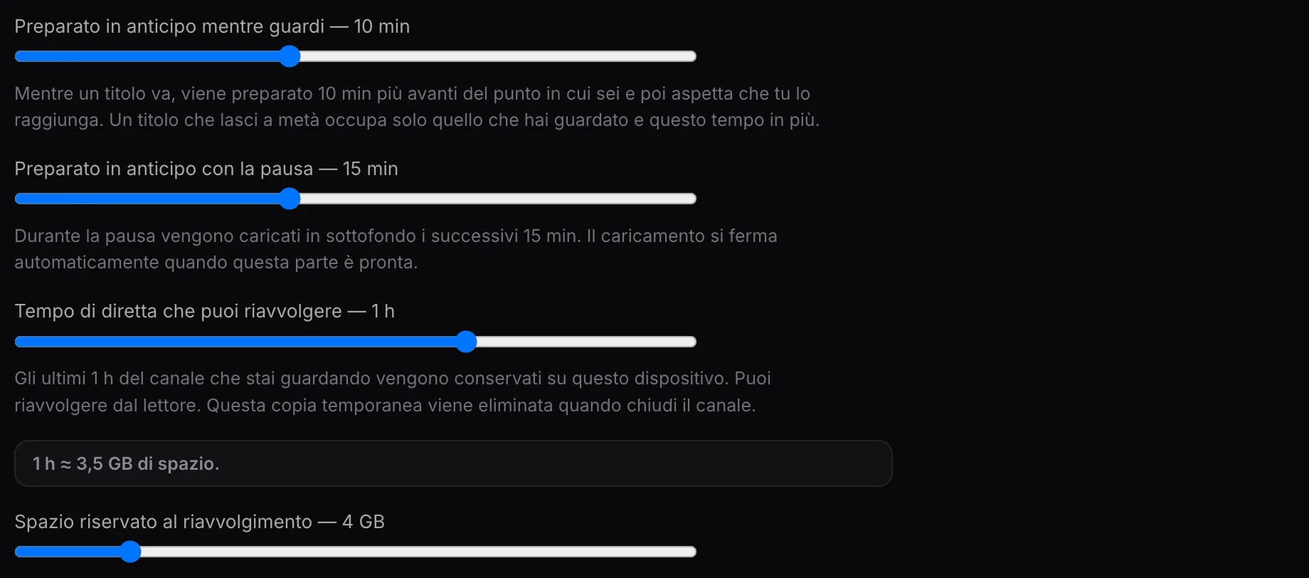 Opzioni buffer