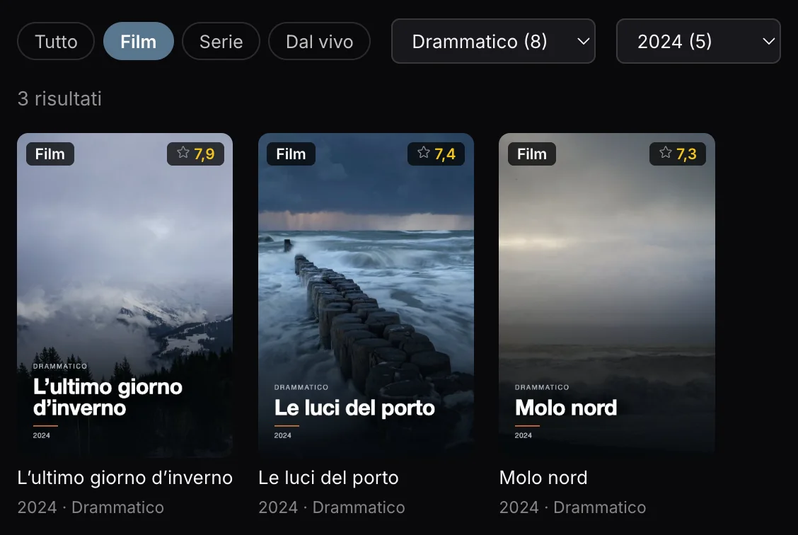 Cerca, filtra e ordina