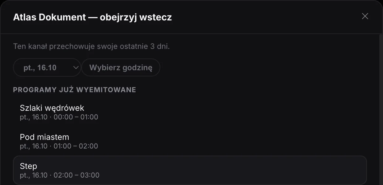Telewizja z odtworzeniami