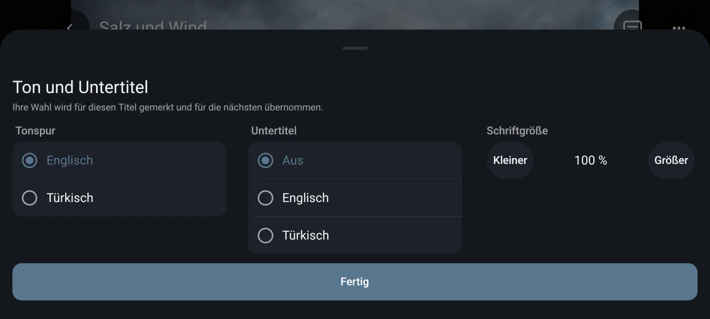 Audio und Untertitel