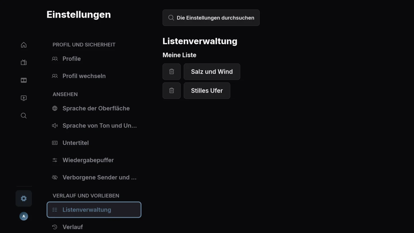 Serien und Meine Liste