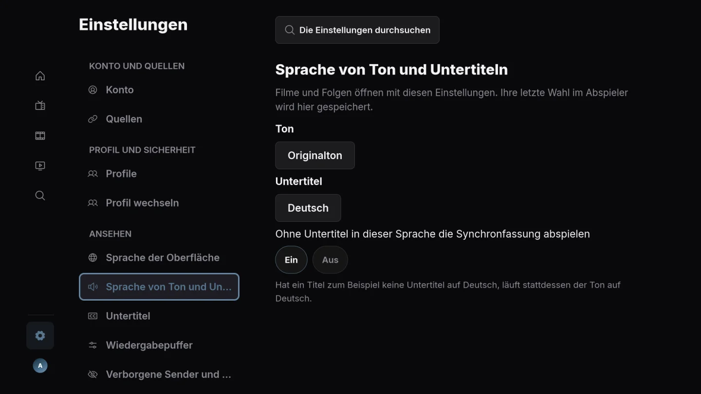 Audio und Untertitel
