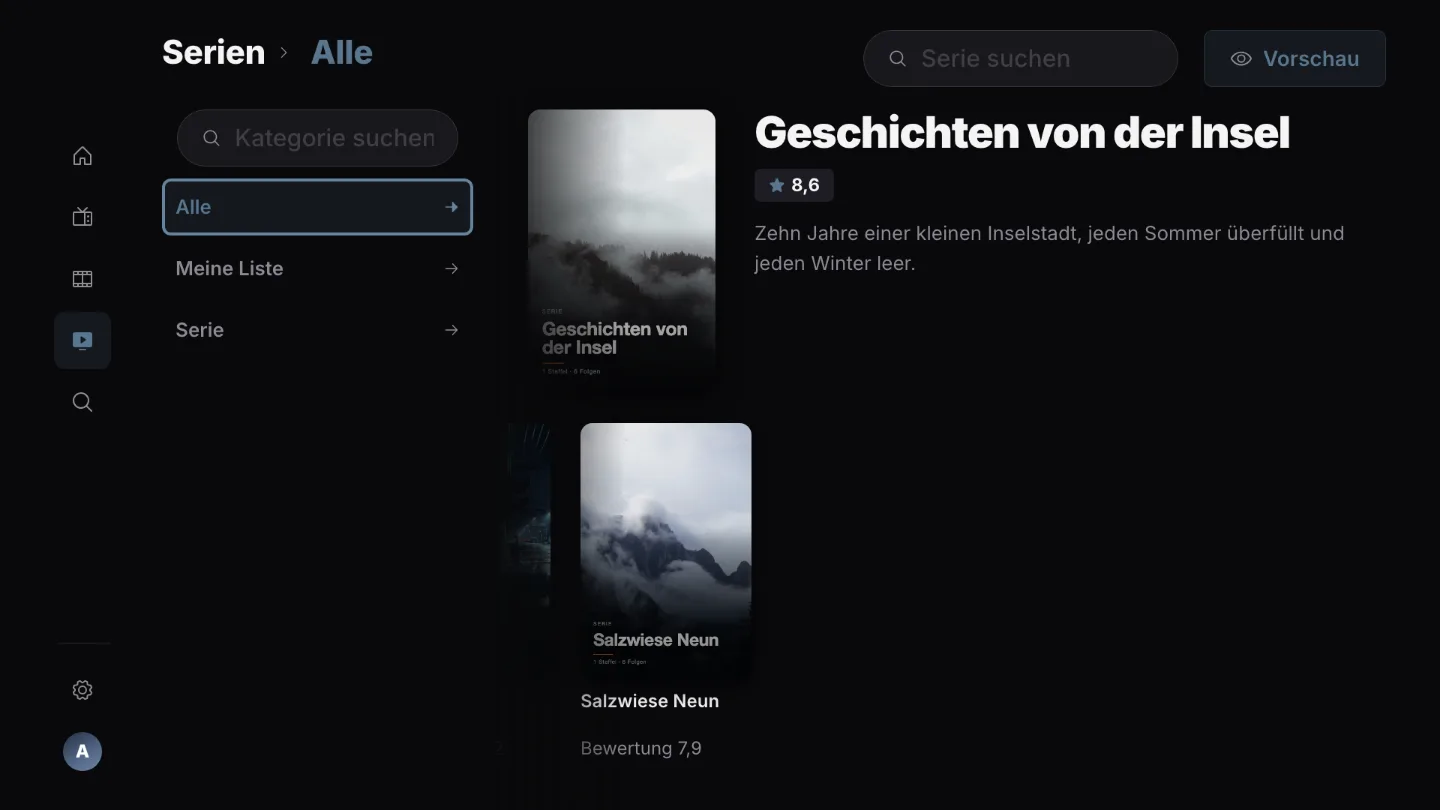 Serien und Meine Liste