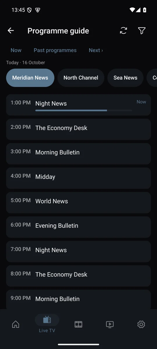 Programme guide