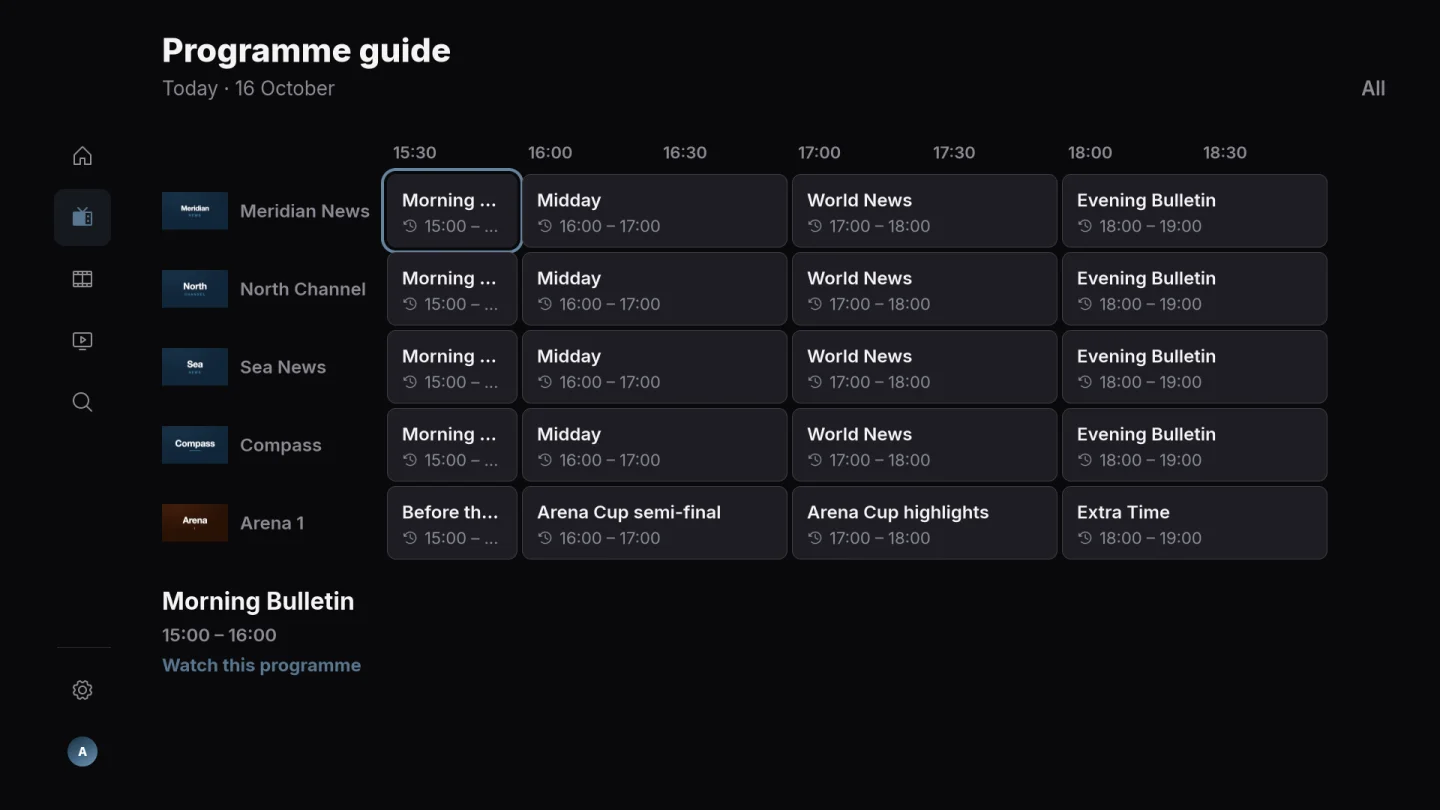 Return to an earlier programme.