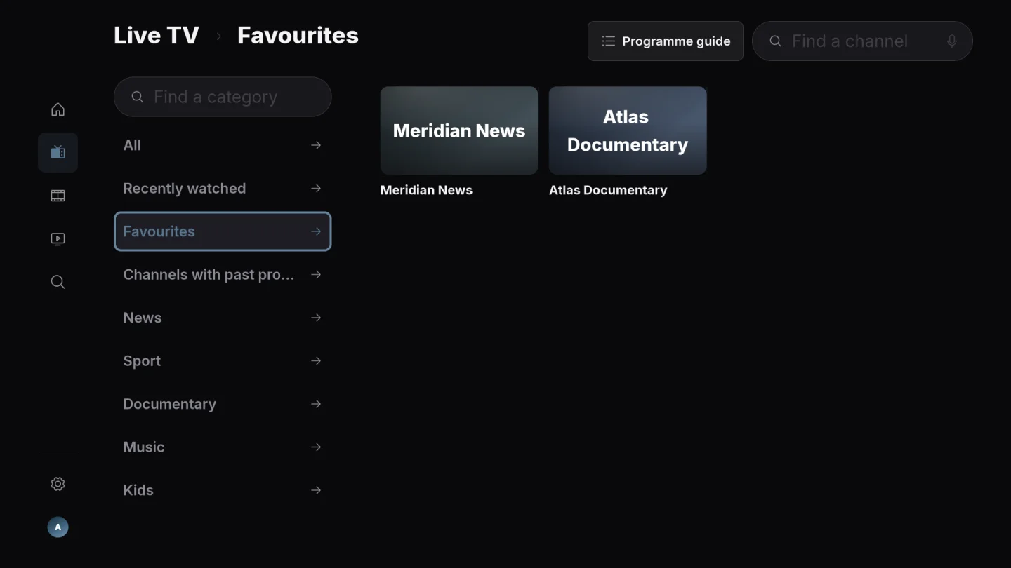 Your favourite channels, closer.