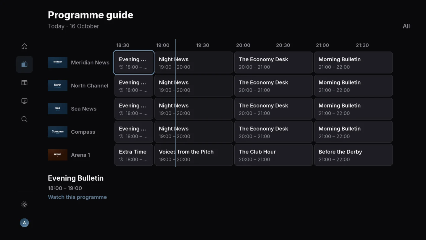 Programme guide
