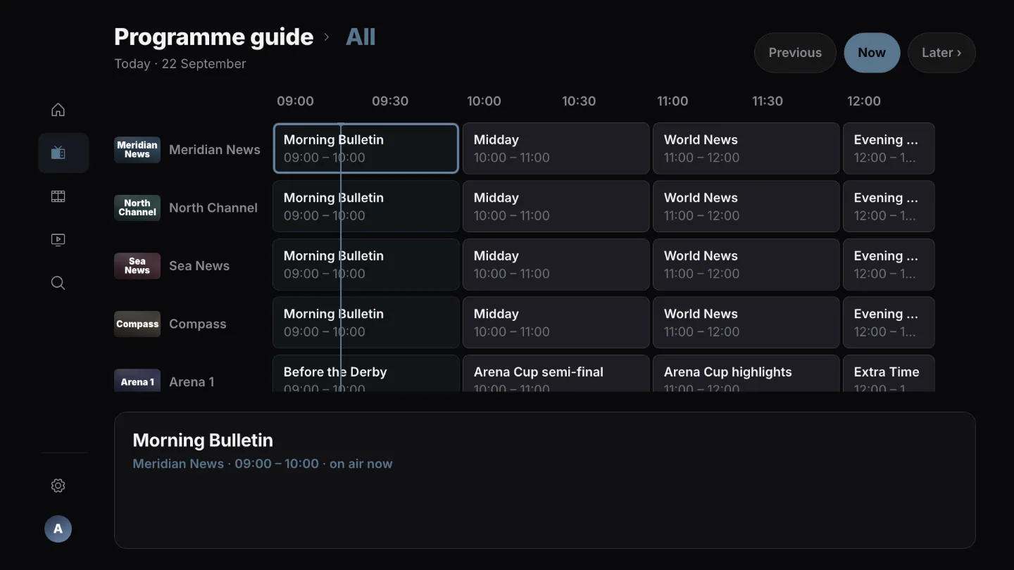 Programme guide