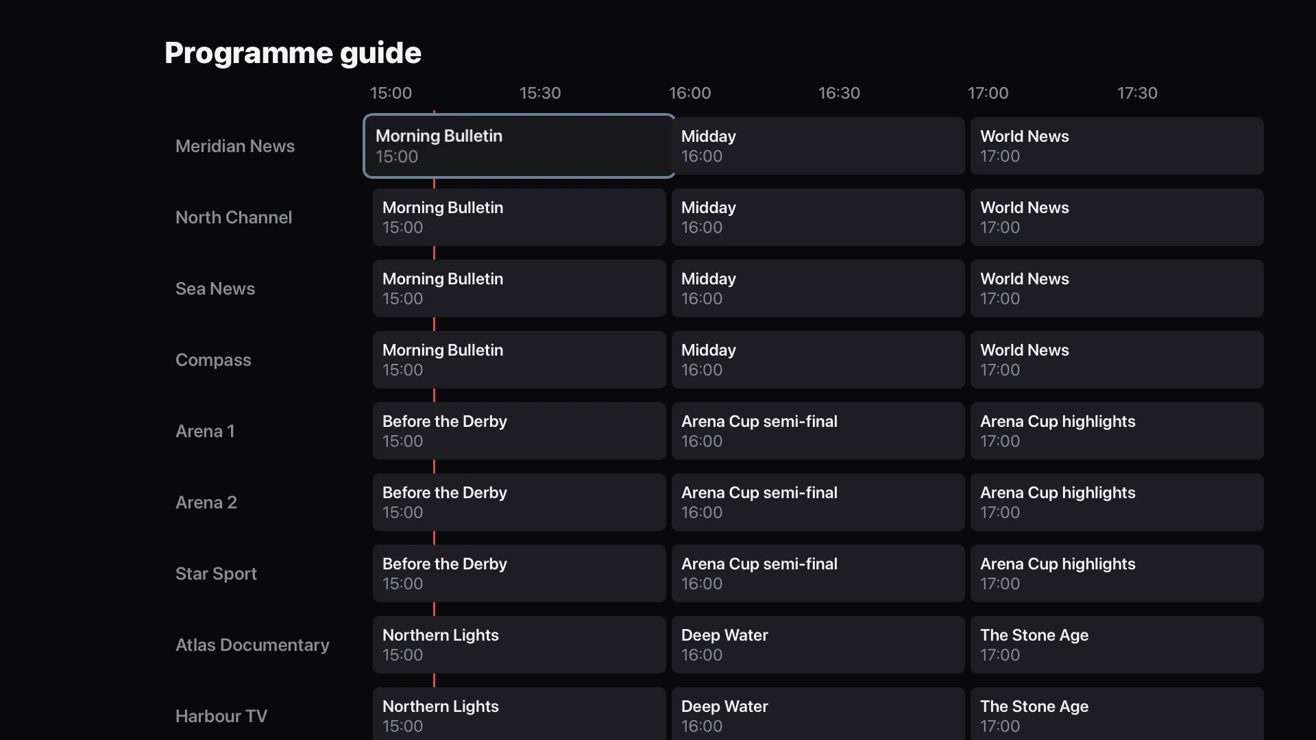 Programme guide