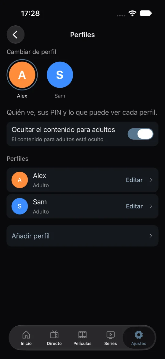 Perfiles y PIN