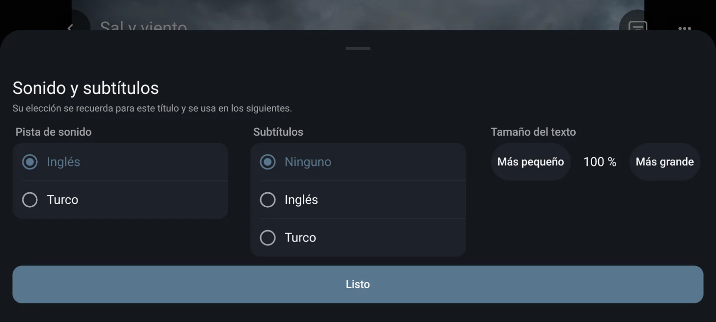Audio y subtítulos