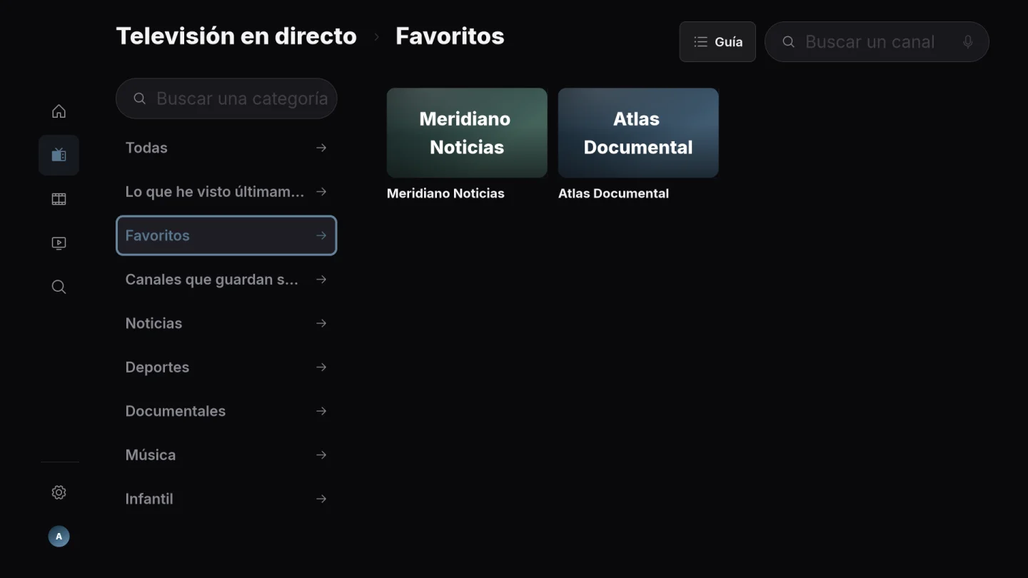 Canales favoritos