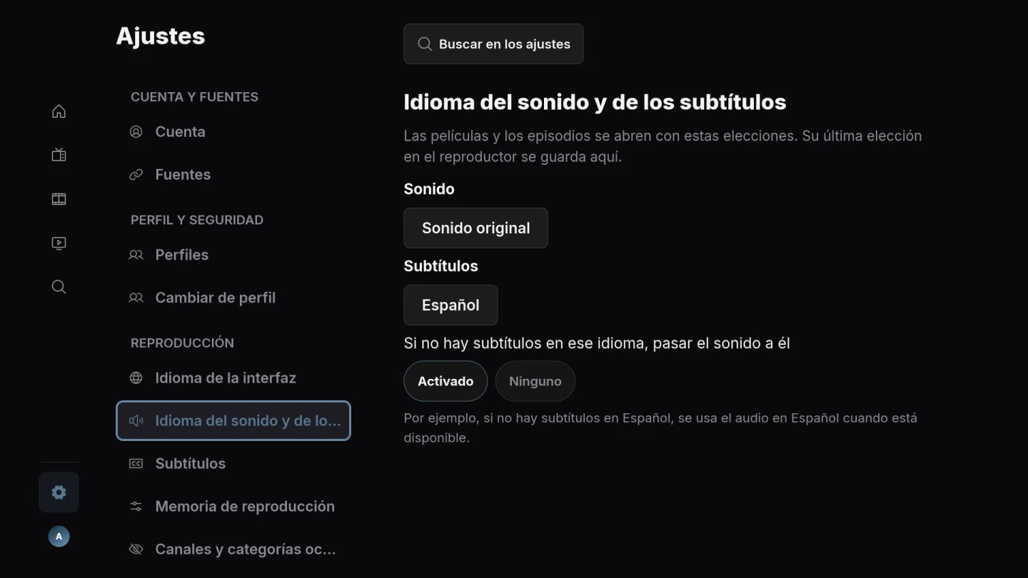 Audio y subtítulos