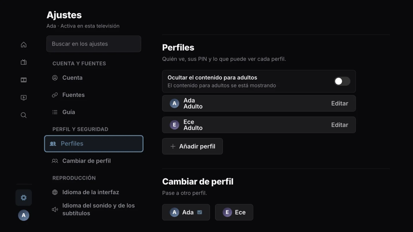 Perfiles y PIN