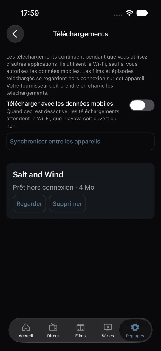 Visionnage hors ligne