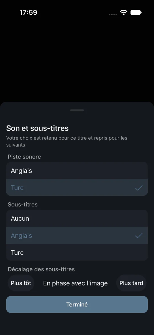 Audio et sous-titres