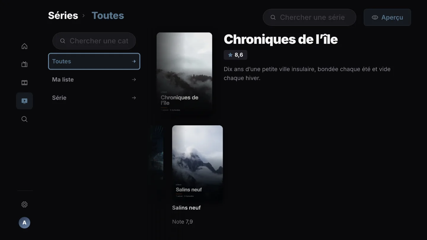 Séries et Ma liste