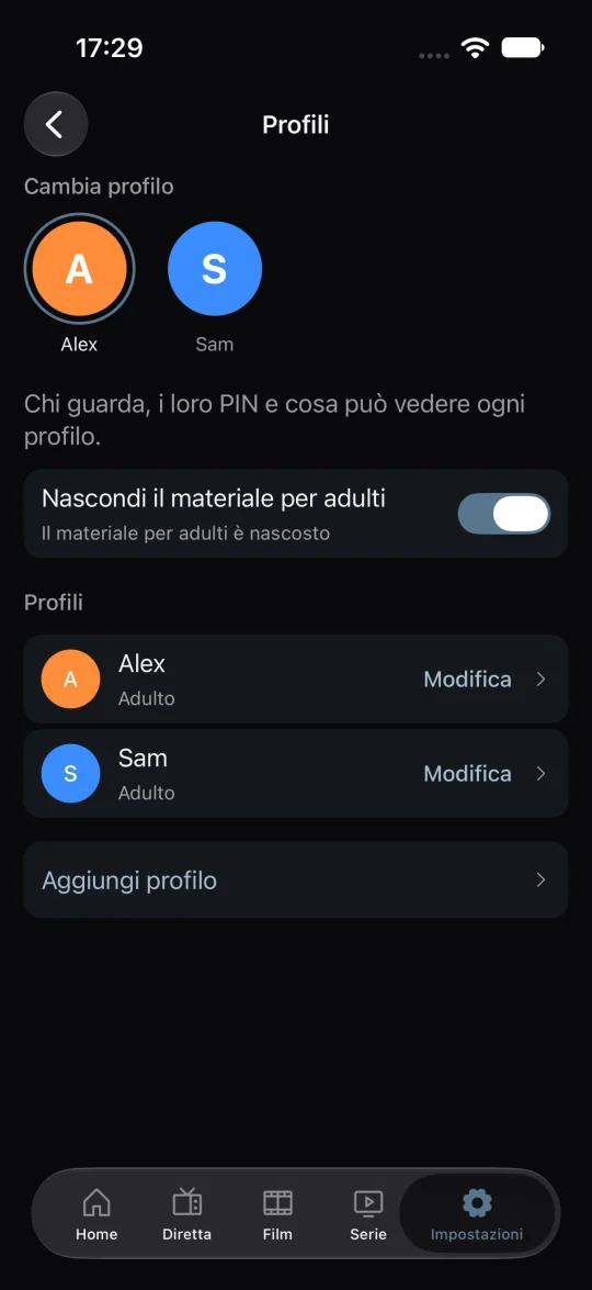 Profili e PIN