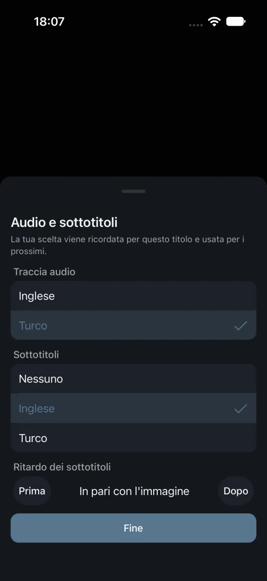 Audio e sottotitoli