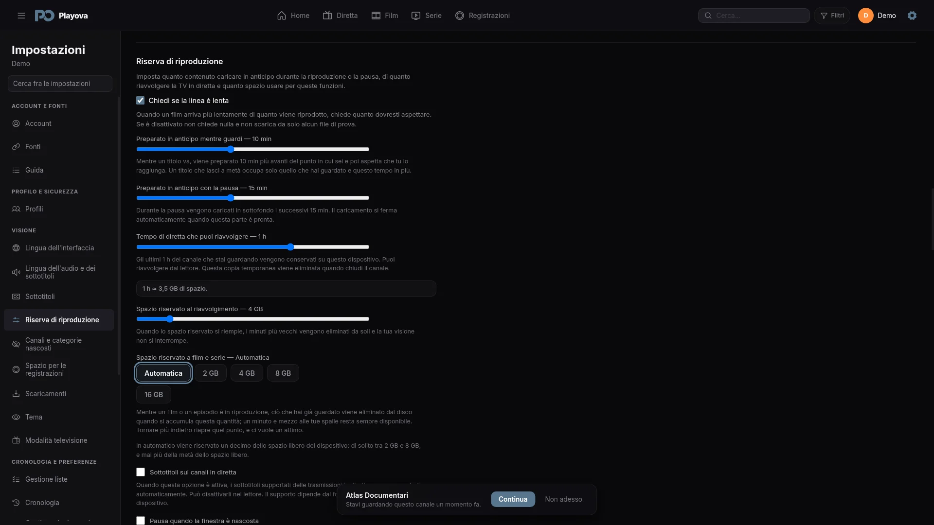 Scegli il buffer. Imposta lo spazio. Hai il controllo.