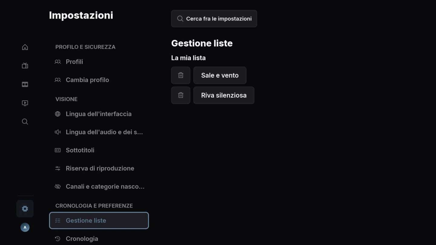 Serie e La mia lista