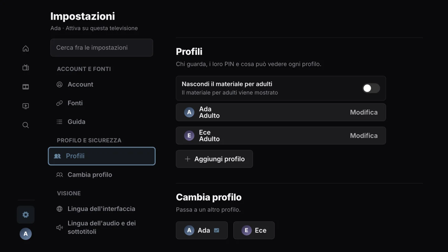 Profili e PIN