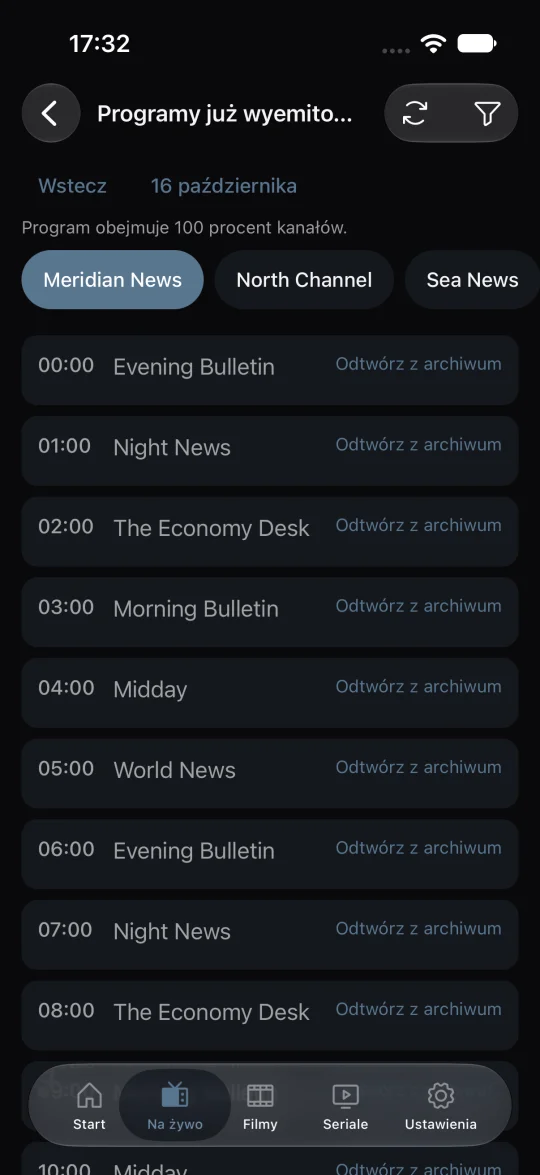 Telewizja z odtworzeniami