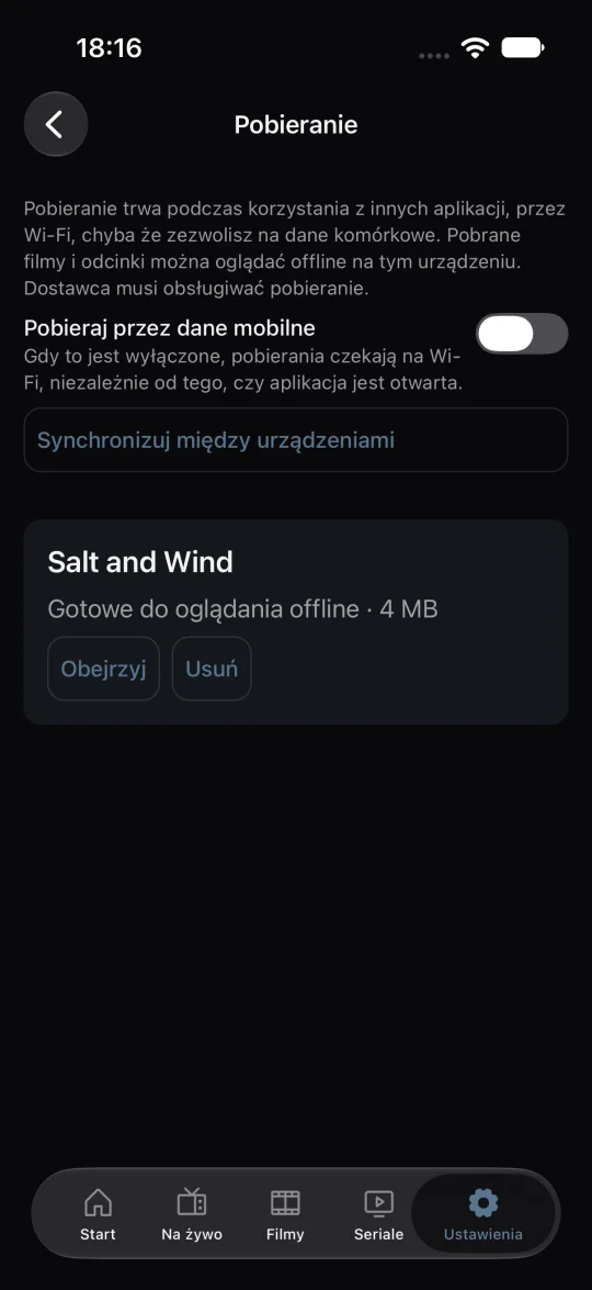 Oglądanie offline