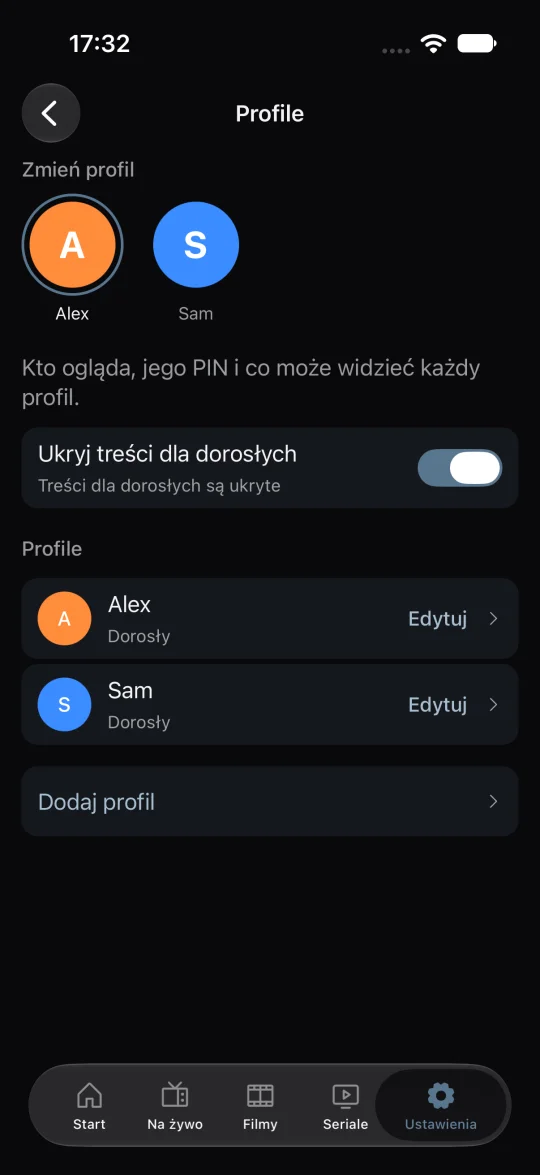 Profile i PIN