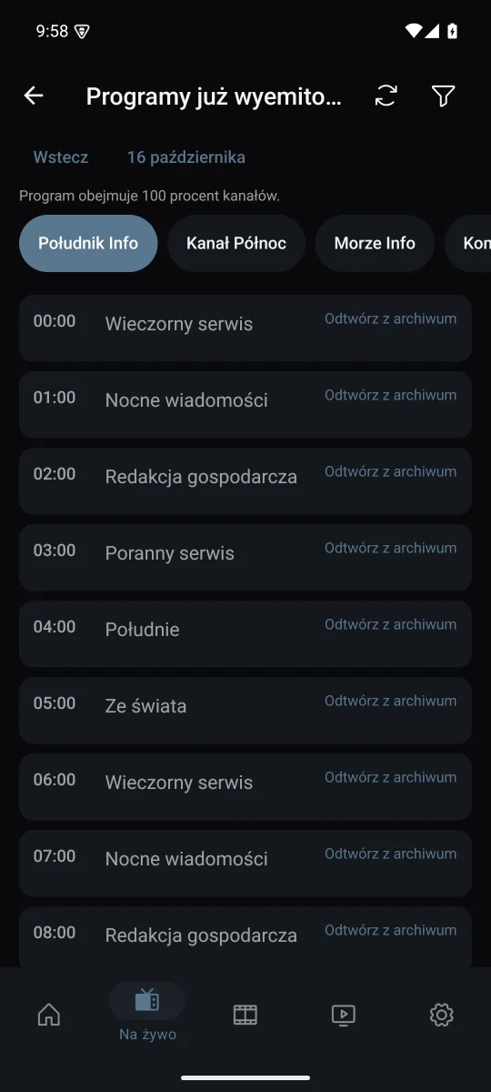 Telewizja z odtworzeniami