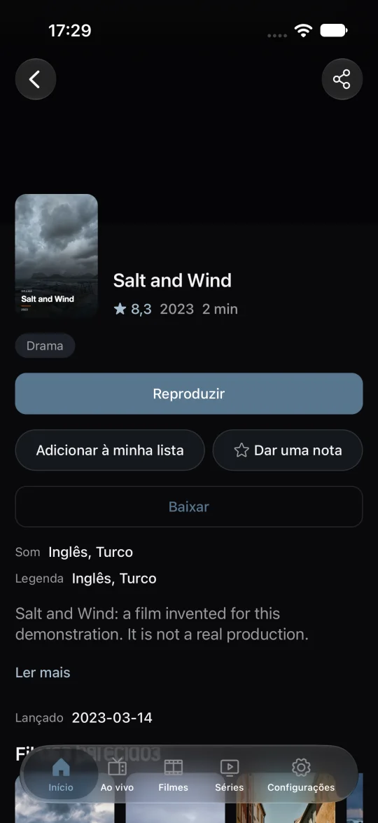 Séries e Minha lista