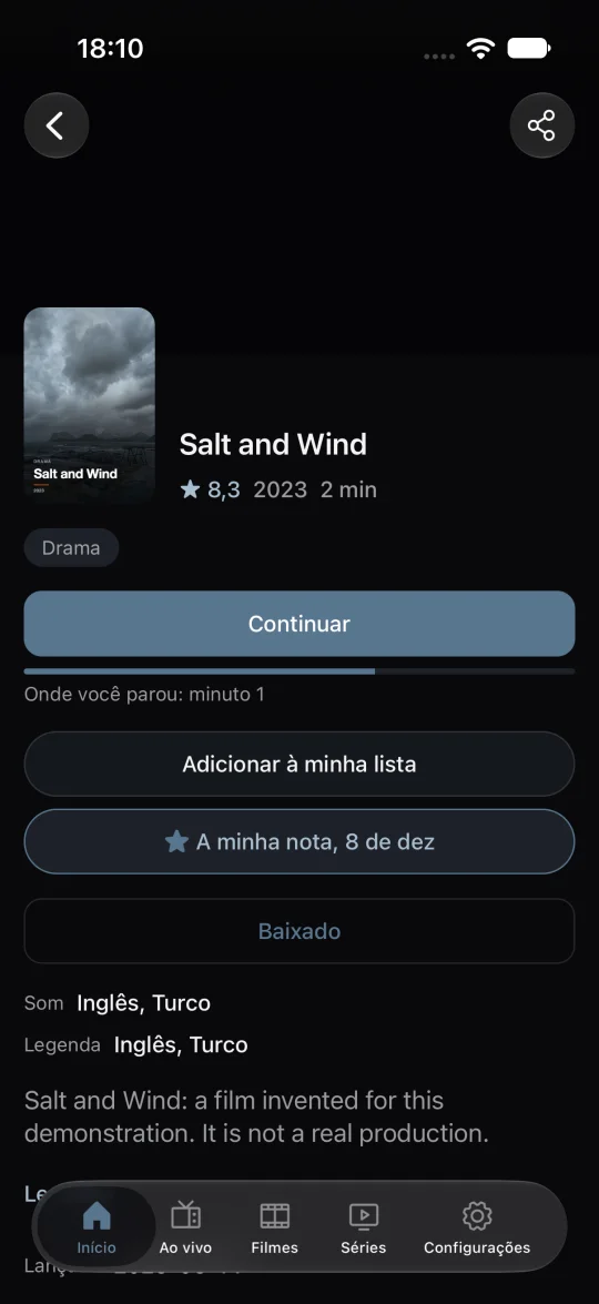 Continue de onde parou