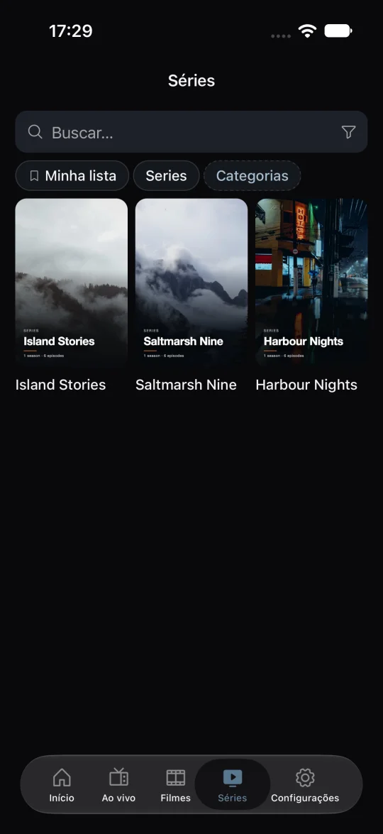 Séries e Minha lista