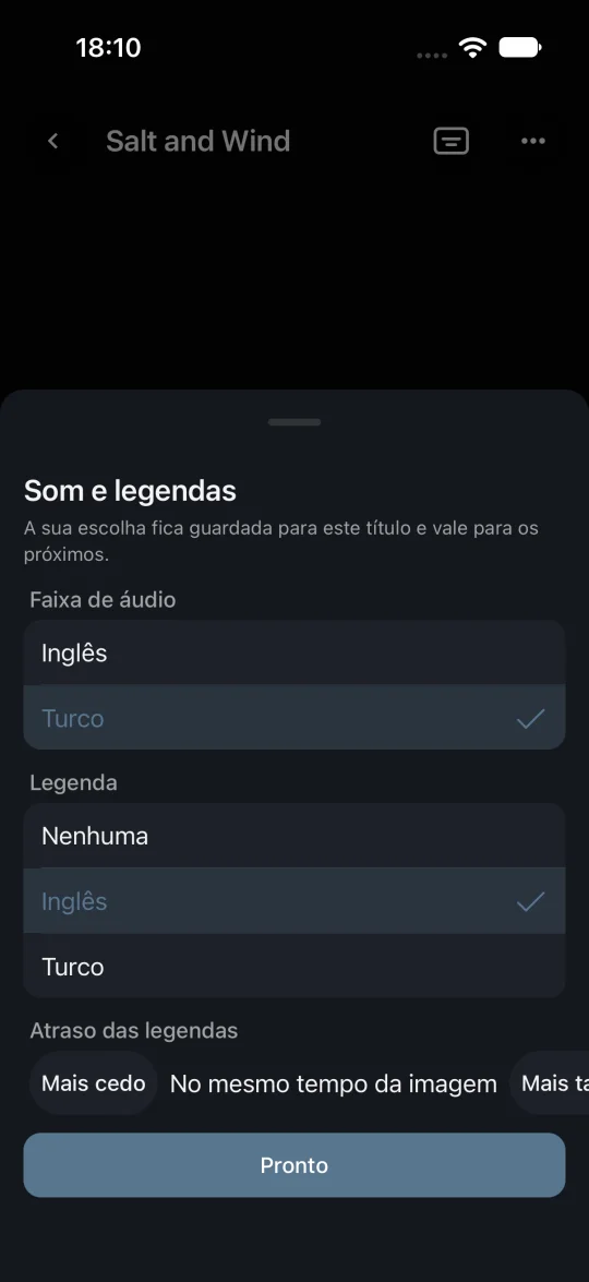 Áudio e legendas