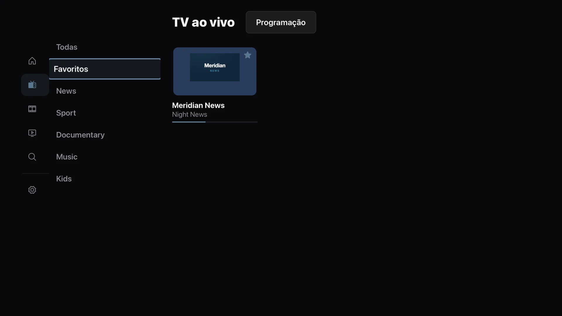 Canais favoritos