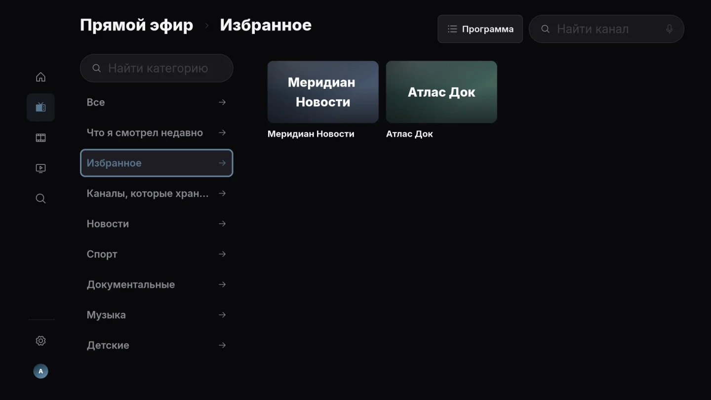 Избранные каналы