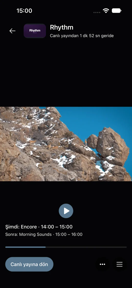 Duraklatın. Geri dönün. Canlıya geçin.