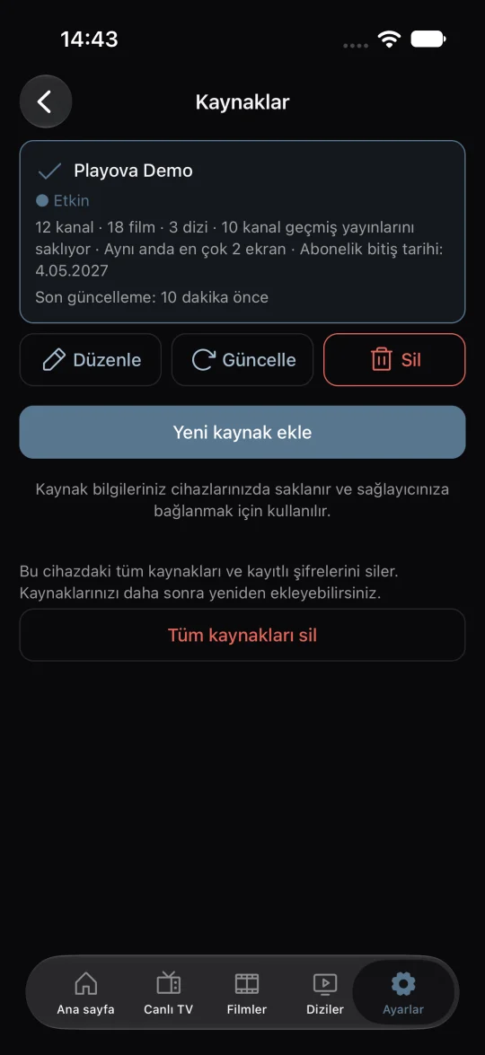 Kendi kaynağınızı ekleyin.