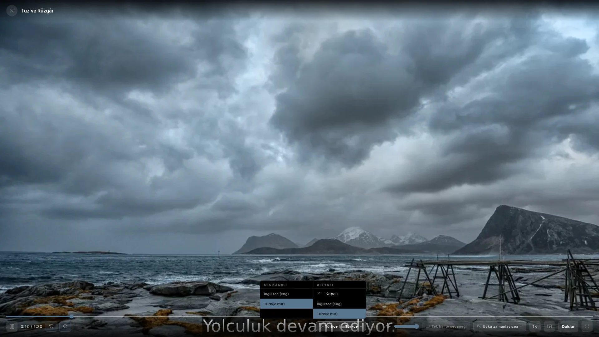 Ses ve altyazı. Bir kez seçin. Playova hatırlar.