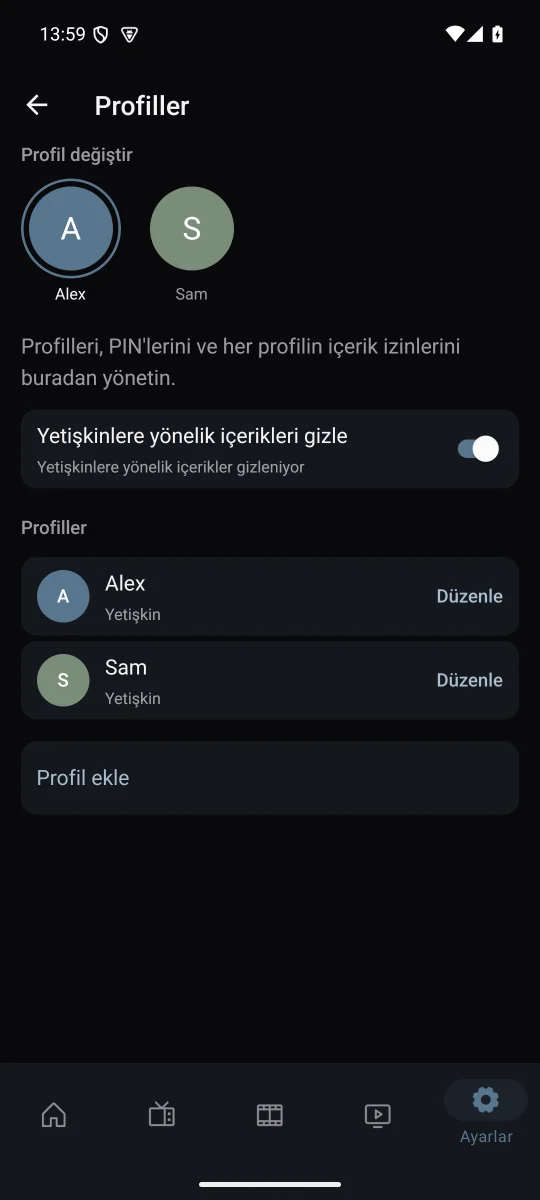 Her izleyiciye kendi alanı.