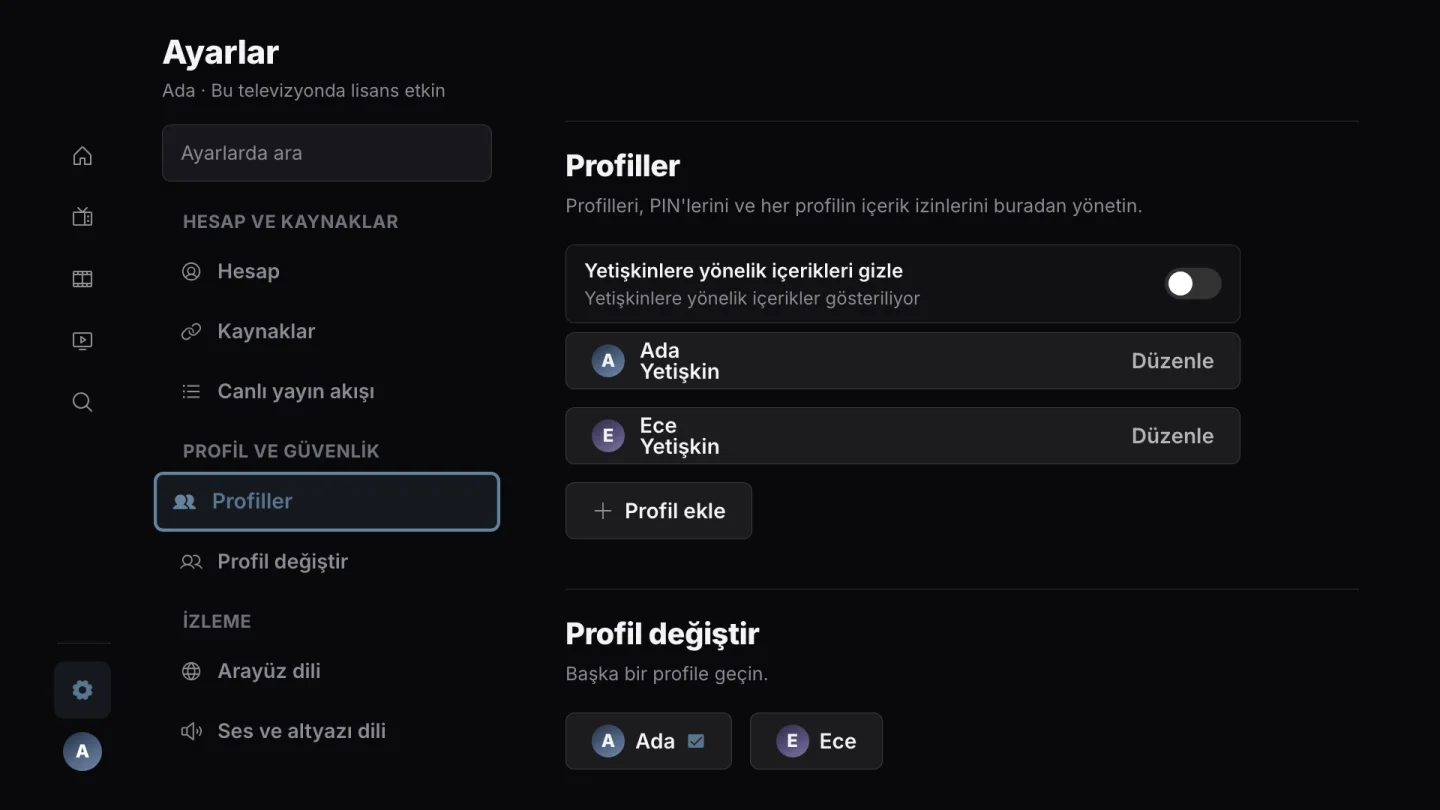 Her izleyiciye kendi alanı.