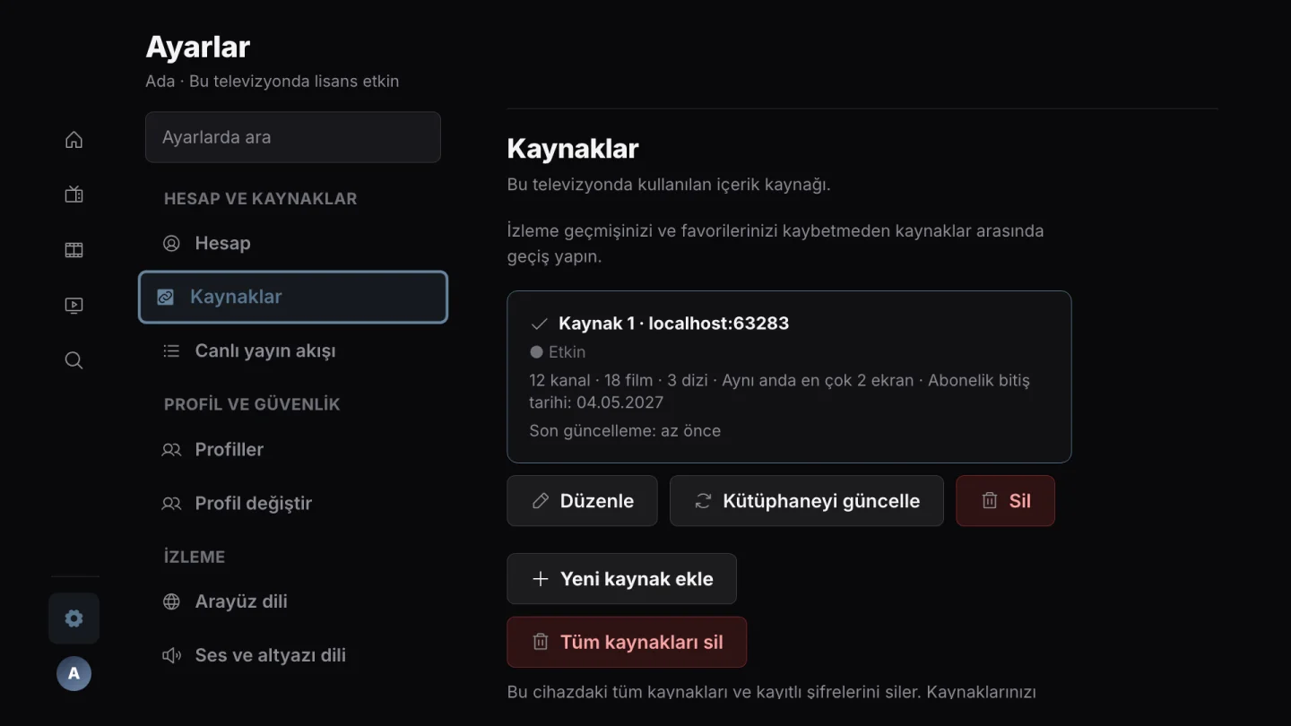 Kendi kaynağınızı ekleyin.