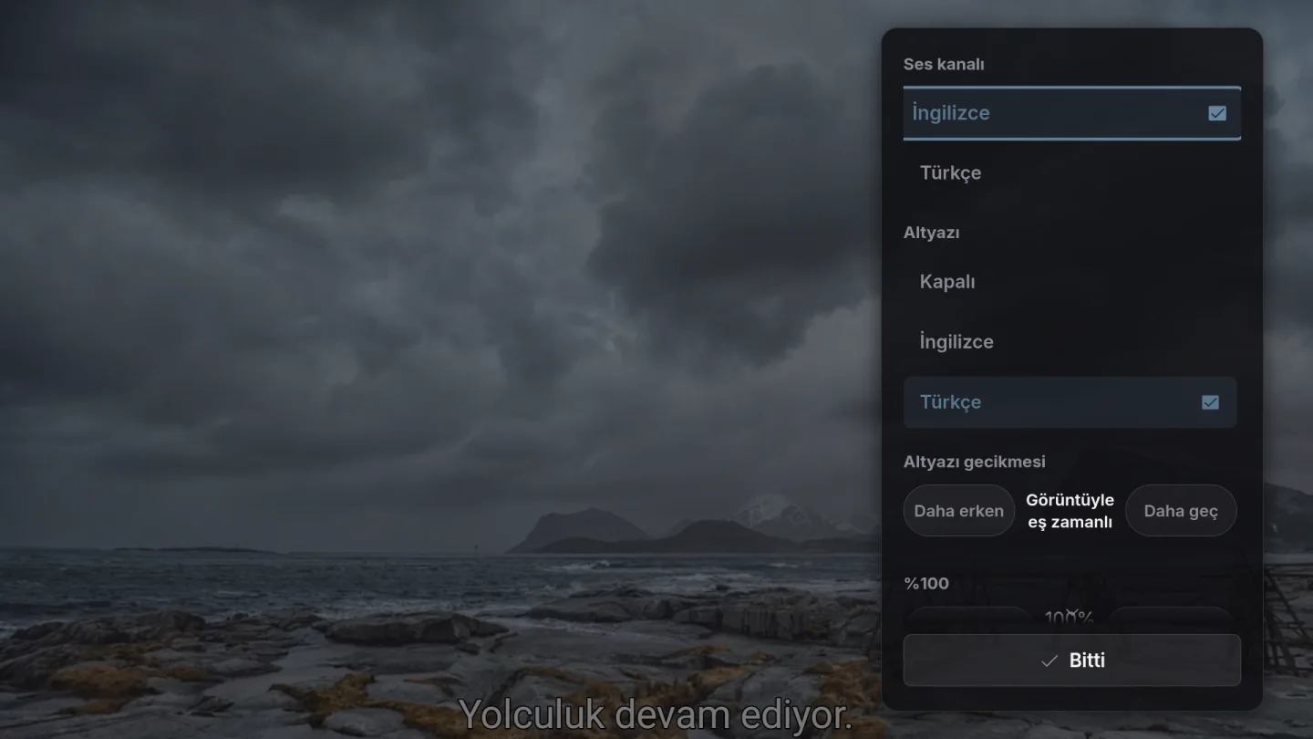 Sesi ve altyazıyı seçin.