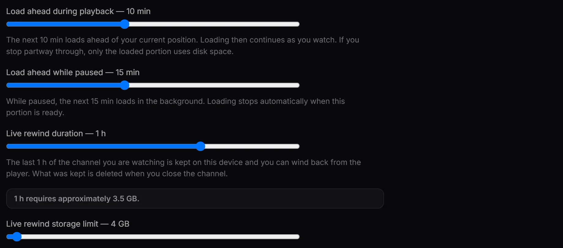 Buffer options