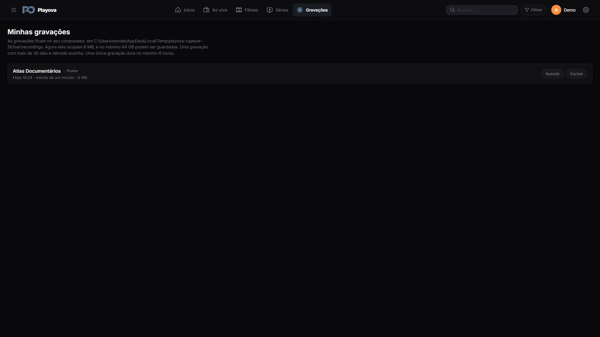 Gravação ao vivo